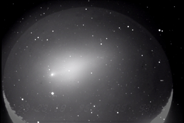 Image of Comet 17/P Holmes overlaid on image of moon